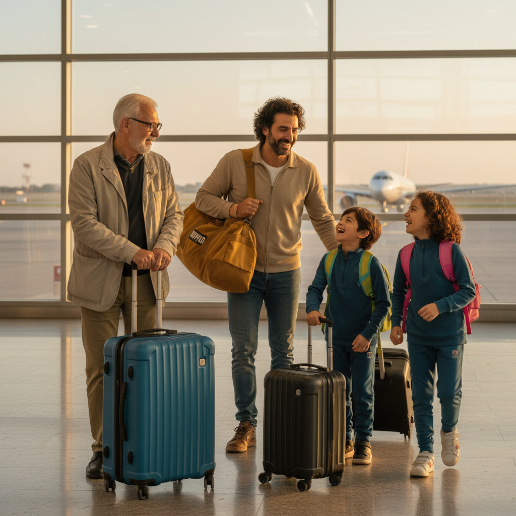 Family at airport